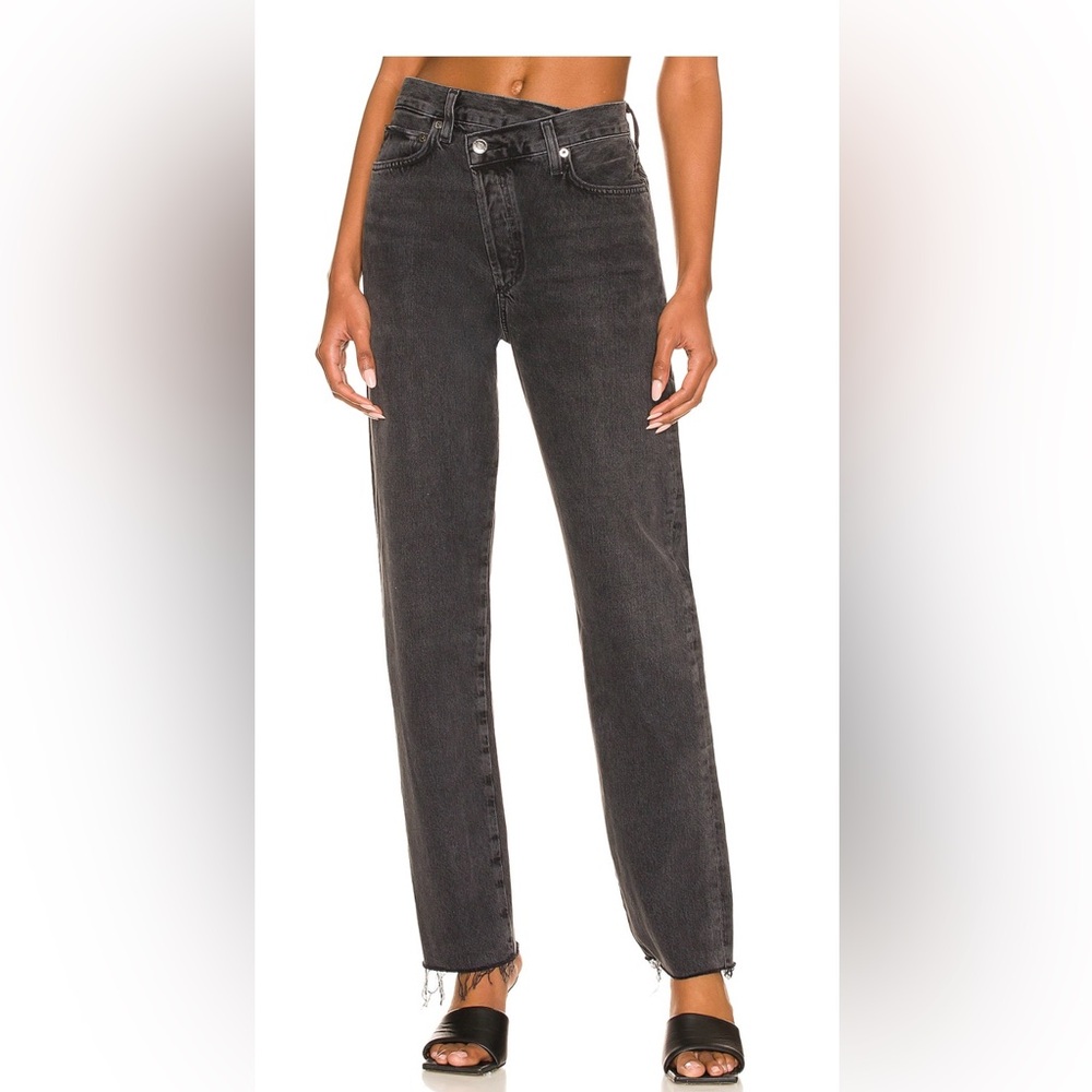 NWT AGOLDE Jeans Criss Cross Straight in Shambles Size 32 Retail $209